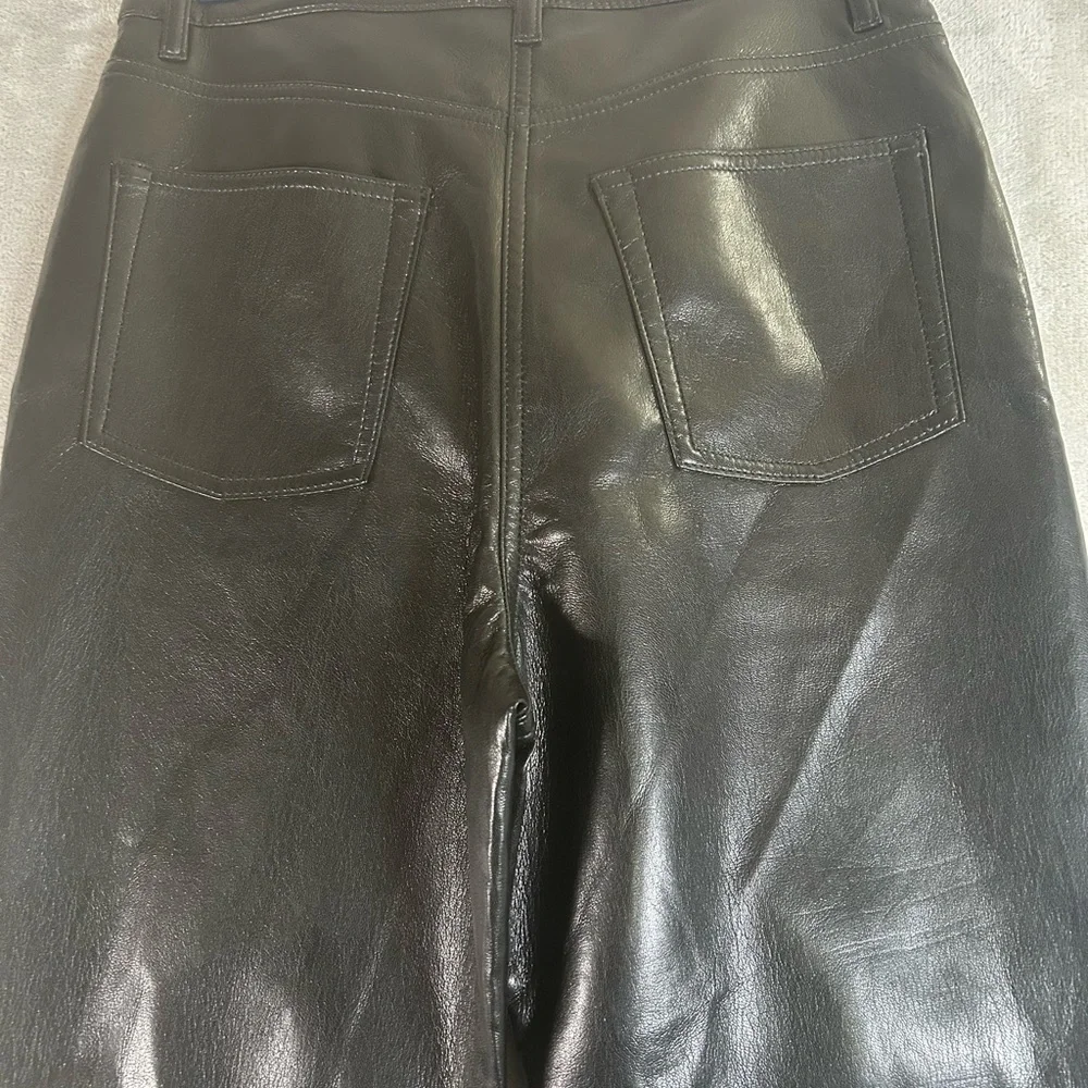 Aritzia Wilfred Sleek Black Straight Leg faux leather Jeans - Picture 10 of 11